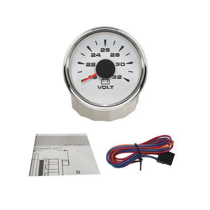RHAXEL 2" 12V DC Voltmeter Volt Gauge 8-16V 16-32V 18-32V 9-32V with 8 Backlights for Car Boat Motor RV Truck