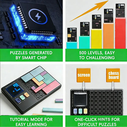 Smart Electronic Logic Puzzle Game 500+ Levels Brain Teaser Board Game STEM Educational Toy Portable Travel Gift for Kids