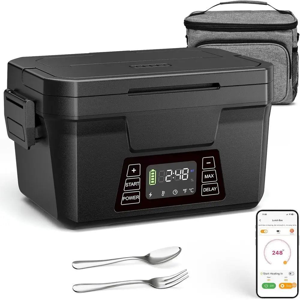 1.2L Portable Electric Lunch Box with APP Control, Rechargeable and Automatic Heating for Adults