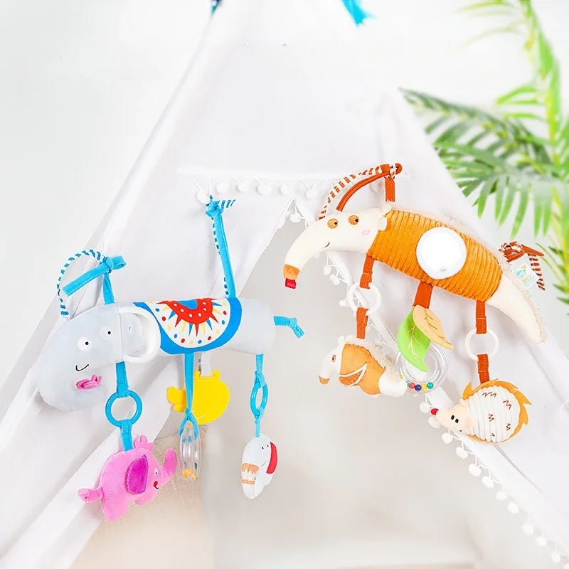 Baby Car Seat Stroller Activity Hanging Toy Infant Soft Plush with Sound Wind Chimes Dolls  for 0-36 Months Babies Newborn Gift