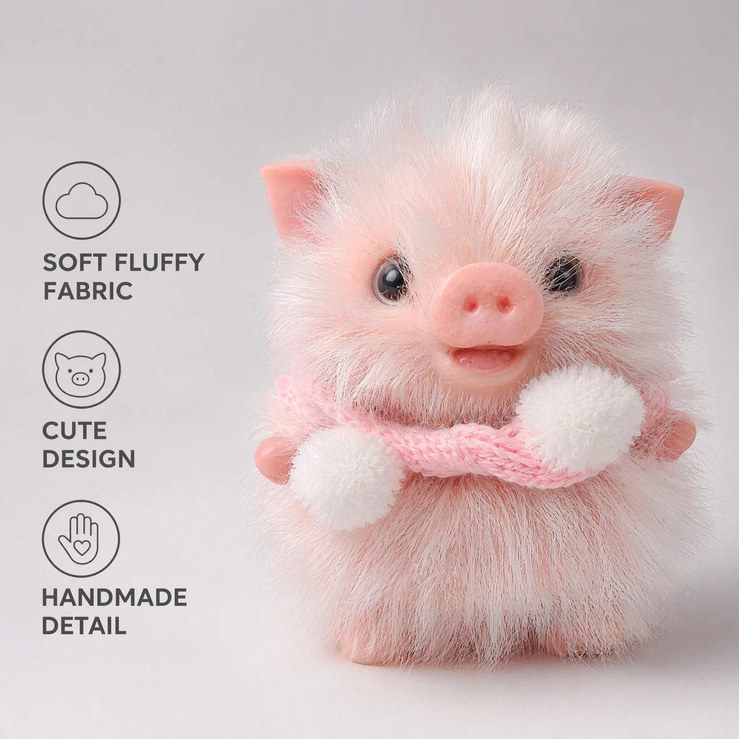 4Inch Silicone Piglet Soft Cute Mini Realistic Animals with Accessories Lifelike Reborn Newborn Pig Doll Decompression Toy Gift