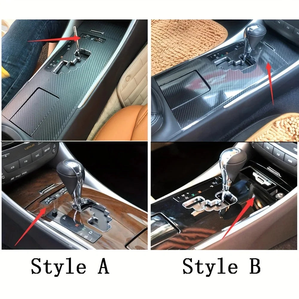 For Lexus IS250 IS300 2006-2012 Interior Central Control Panel Door Handle Carbon Fiber Stickers Decals Car styling Accessorie