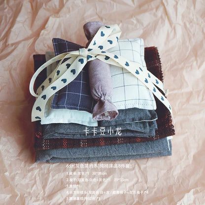 1/6 1/12 Doll House Model Furniture Accessories Cotton Bedding Set Bjd Ob11 Gsc Blyth Lol Miniature Dollhouse Sheet Quilt Pillow