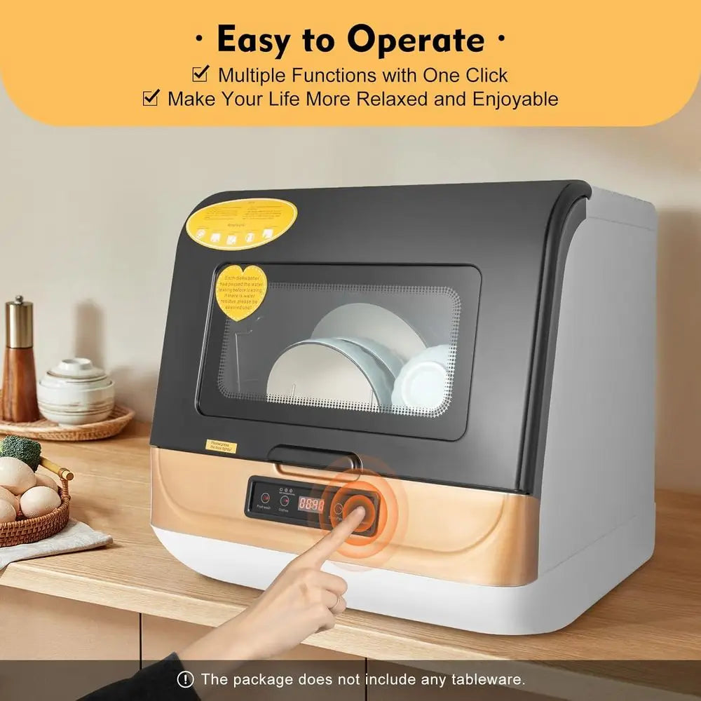 Portable Countertop Dishwasher for 4-6 Sets, Compact Mini Dish Washer with 8L Water Consumption,No Installation Needed，800W Dish