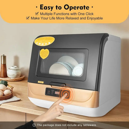 Portable Countertop Dishwasher for 4-6 Sets, Compact Mini Dish Washer with 8L Water Consumption,No Installation Needed，800W Dish