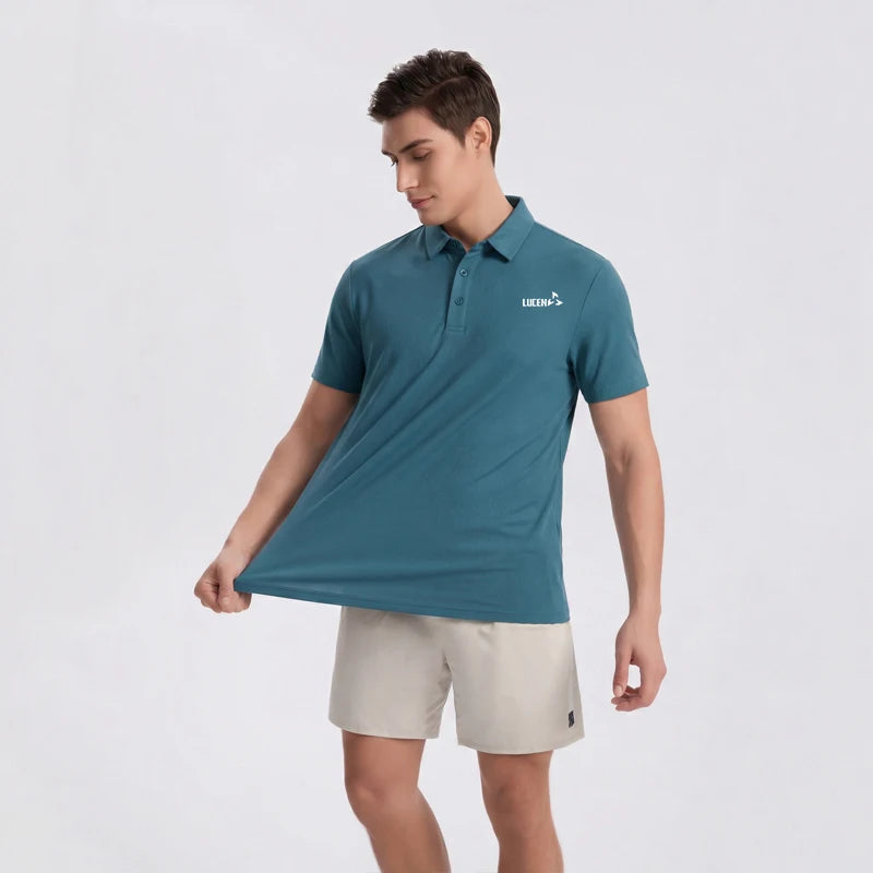 LUCEN Men's high-quality outdoor sports golf casual polo shirt for fitness running breathable short-sleeved T-shirt Tops