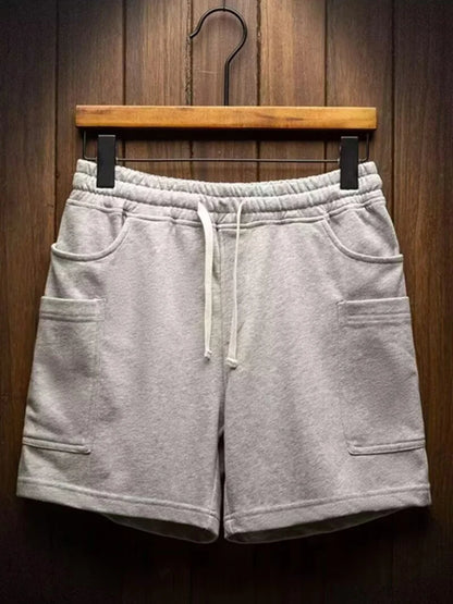 Summer Drawstring Multi-pocket Gym Baggy Shorts Men's Breathable Sports Fitness Y2K Bermudas High Street Casual Short Pants