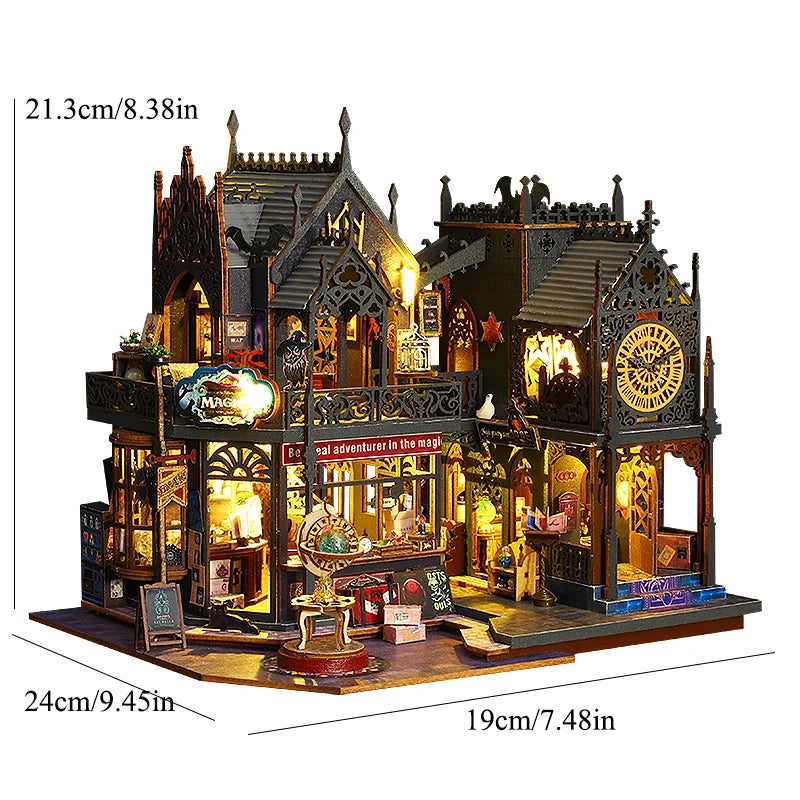 Wooden Miniature Doll House 3D Puzzle Assembly Model Building Toys Home Bedroom Decoration With Furniture LED Lights DollHouses