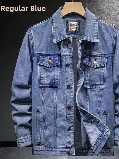 Men's Fashionable Thickened Fleece Lined Slim Fit Denim Jacket Autumn Winter Warm Stylish Workwear Top Quality Chinese Produc...