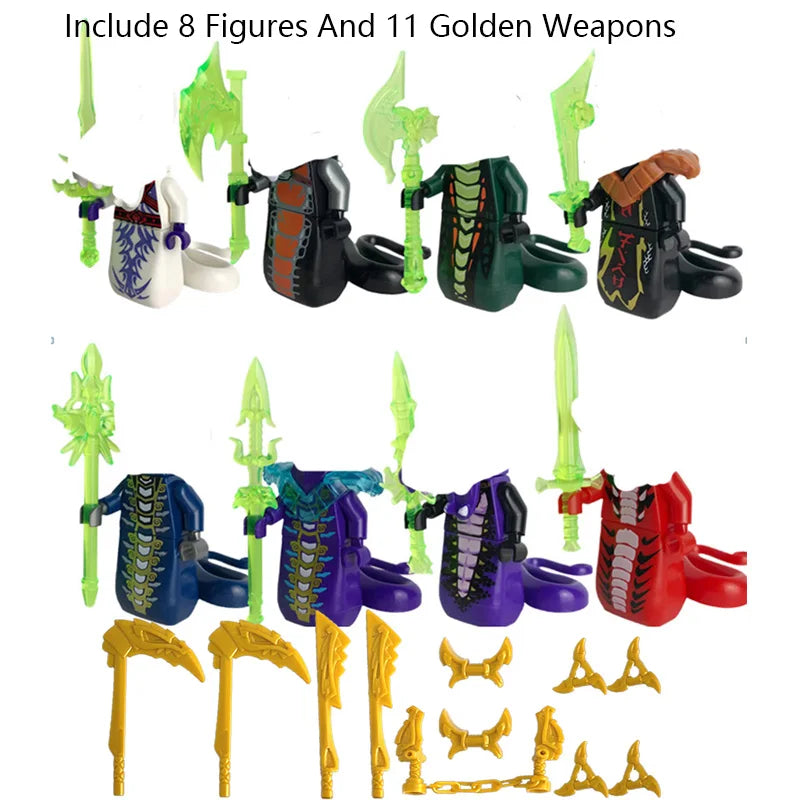 Ninja Figure Building Blocks  basilisk Pythor Fangtom Skales Acidicus Skelidors Anime Doll Model Brick Toy Gifts