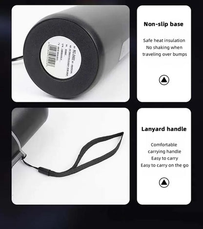 12V/24V Car Heating Cup 500ml Temperature Adjustable Coffee Tea Truck Cup with 304 Stainless Steel Dry Burn Protection & Cup Bag