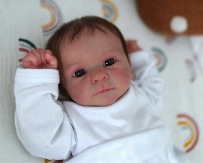 48CM  Reborn Felicia Realistic Baby 3D Skin Multiple Layers Painting with Hand Rooted Hair Touch Doll
