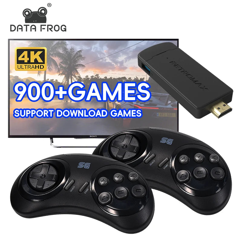 DATA FROG 16Bit Retro Game Stick HDMI-compatible Wireless Handheld Game Console Built-in 900+ Retro Classic Games For Home TV