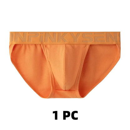 1/2/3 PCS Men's Underwear Mens Breathable Thread Modal Panties Breathable Skin Friendly Mid Rise High Fork Solid Color Briefs