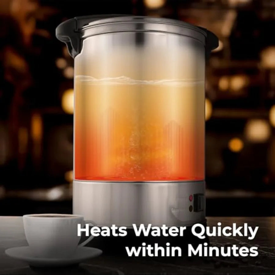 Commercial coffee maker for events catering: double-wall stainless steel, silver, quick brew, stays hot for tea beverages