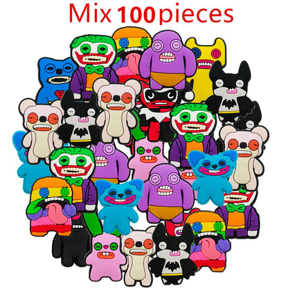 12-100Pcs Fuggler Teeth Monster Shoe Charms Pin for Clog Sandal Accessories DIY Shoe Decoration Wristband Kids Party X-mas Gifts