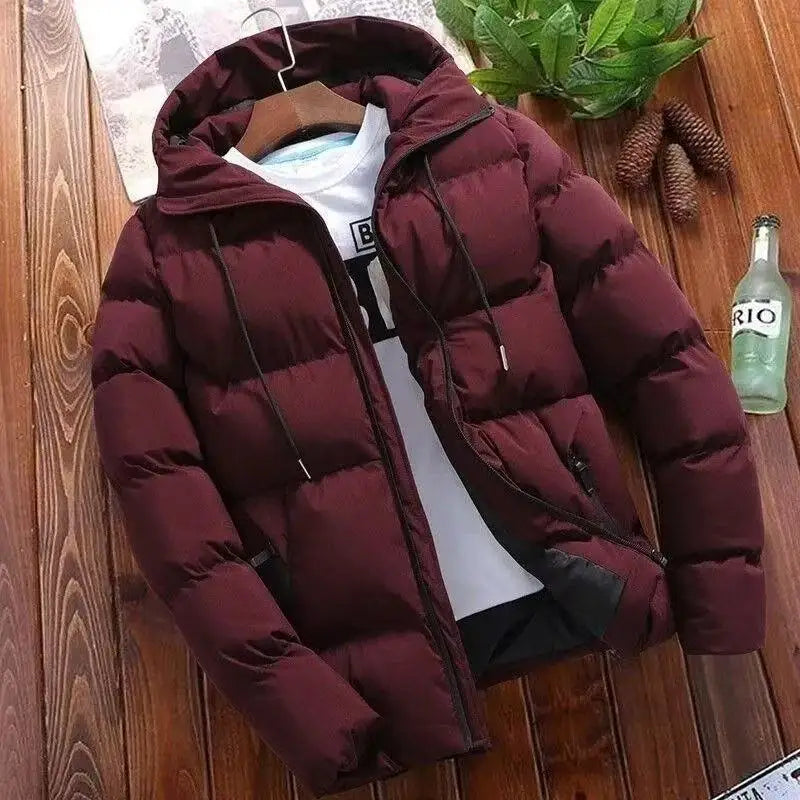 NewEuro-American Version Men's Thick Down Hooded JacketCasualWarm CoatBusiness Wear Winter Fashion TrendVersatile Windproof male