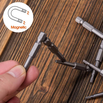 11PCS Torx Head Screwdriver Bit Set Magnetic 1/4" Hex Shank S2 Steel 3 Inch Long Drill Bits Security Torx Bits T6-T40 50/100mm