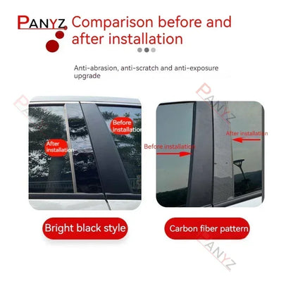 New Hot 6PCS Gloss Black  Polished Pillar Posts For Land Rover Discovery 3 4 2006-2016 Window Trim Cover BC Column Sticker