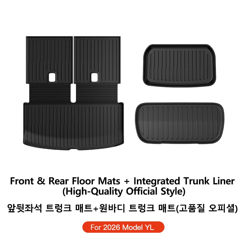 YZ For Tesla Floor Mat Model YL 2026 Car Trunk Mat Set Luggage Mat TPE waterproof Anti-Slip Set LHD&RHD  Floor Liner Mat