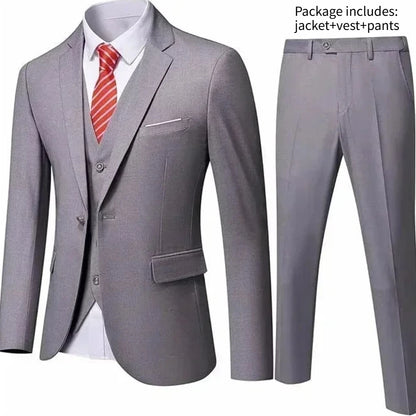 Elegant Men Suit For Wedding 3 Pieces 2 Sets Jackets Vest Pants Blazers Full Fashion Slim Fit Coats 2025 Formal Classic Costume