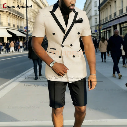Summer Casual Outfits For Men Birthday Banquet Custom High Quality Blazer Pants 2 Pieces Evening Dinner Fashion Suit Sets