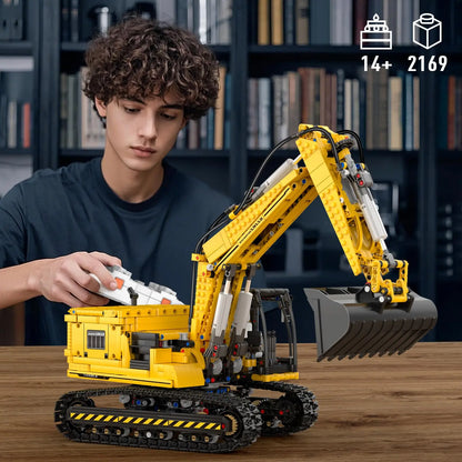 MOULD KING 13112 Technical Car Toys The MOC-2513 APP&RC Motorized Excavator Model Building Blocks Bricks Kids Christmas Gift