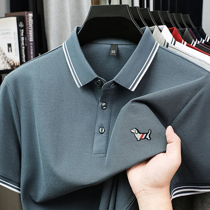 100% Pure Cotton Men's Polo T-Shirt New Style Summer Cozy Skin-Friendly Luxury High-End Commuting Short Sleeve Custom Embroidery