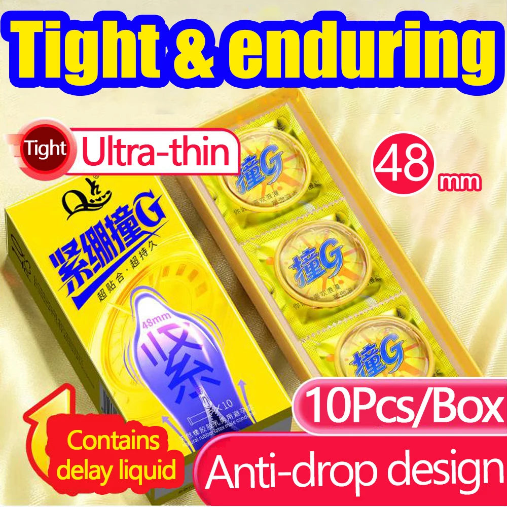 48mm Small Fits Condom for Male Long-lasting Ultra-thin Penis Sleeves Delayed Ejaculation Sex Toys  Adults Sexual Product