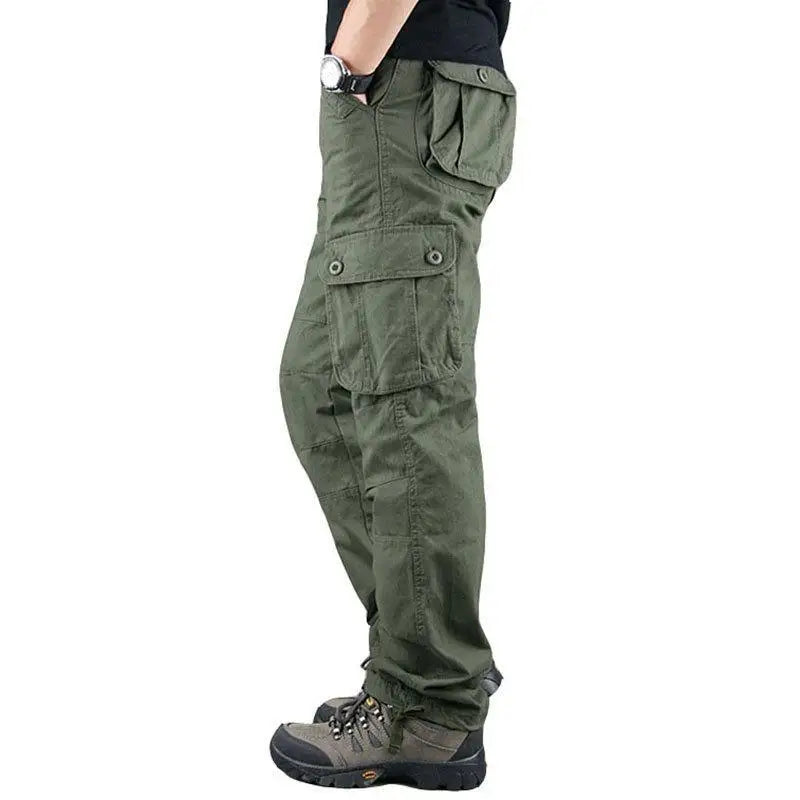 Hot Style, Fashionable, Multi-pocket Men's Work Trousers, Loose Pants, Plus Size Labor Insurance Casual Straight Pants
