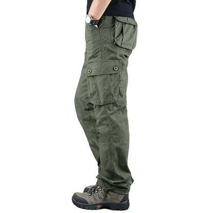 Hot Style, Fashionable, Multi-pocket Men's Work Trousers, Loose Pants, Plus Size Labor Insurance Casual Straight Pants