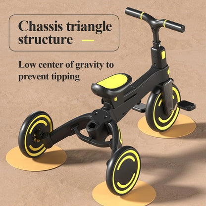 9-in-1 Push Tricycle for Toddlers Convertible Kids Trike with Adjustable Handle Safety Harness Lightweight Foldable for Boy Girl