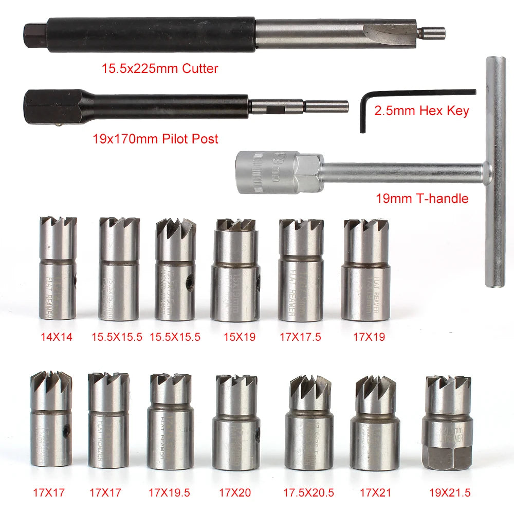 Car Diesel Injector Seat Cutter Set Oil Nozzle Reamer Carbon Remover Clean Kit Auto Repair Tool Automotive Accessories Universal