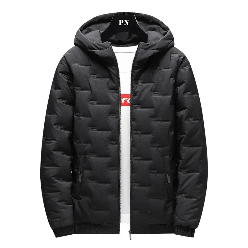 Fashion Winter Men's Padded Hooded Parkas Warm Clothes Trendy Down Cotton Puffer Jacket Loose Coats Thickened Warm Bread Jackets