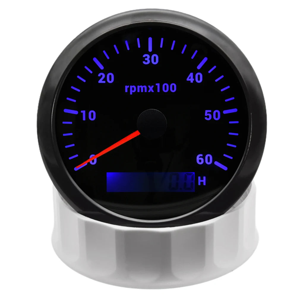 AD 85MM Tachometer with LCD Hour Meter For Marine Boat Car RPM Gauge 0-3000 4000 8000 RPM Meter Tach Sensor 7Colors Backlight