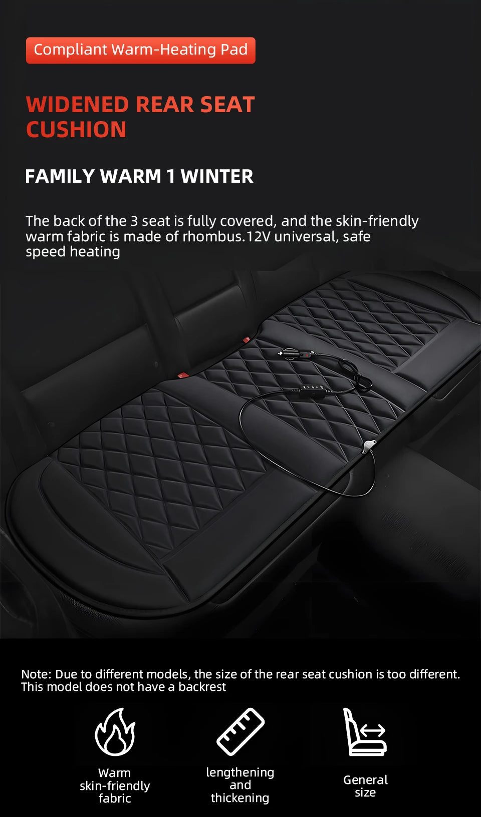 12V Car Heating Seat Cushion Seat Covers Winter Car Seat Heater  Car Accessories Heating Pads Universal Available In Black Red