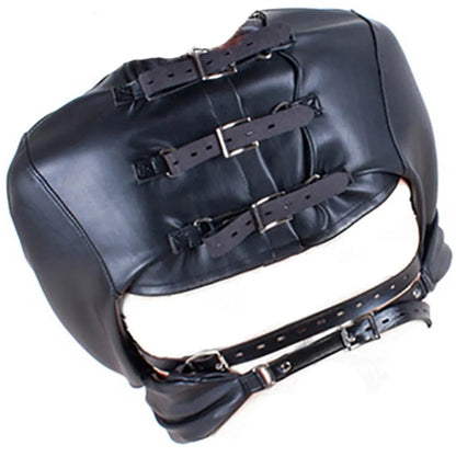 Black Leather Exposed Nipples Bra Arm Restraints Sleeve Adult SM Training Toys Bdsm Collar Body Harness Bondage Straight Jacket