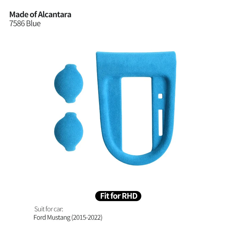 Made of Alcantara For Mustang Car Center Console Gear Shift Panel Trim Sticker and Gear Shift Boot Cover Interior Accessories