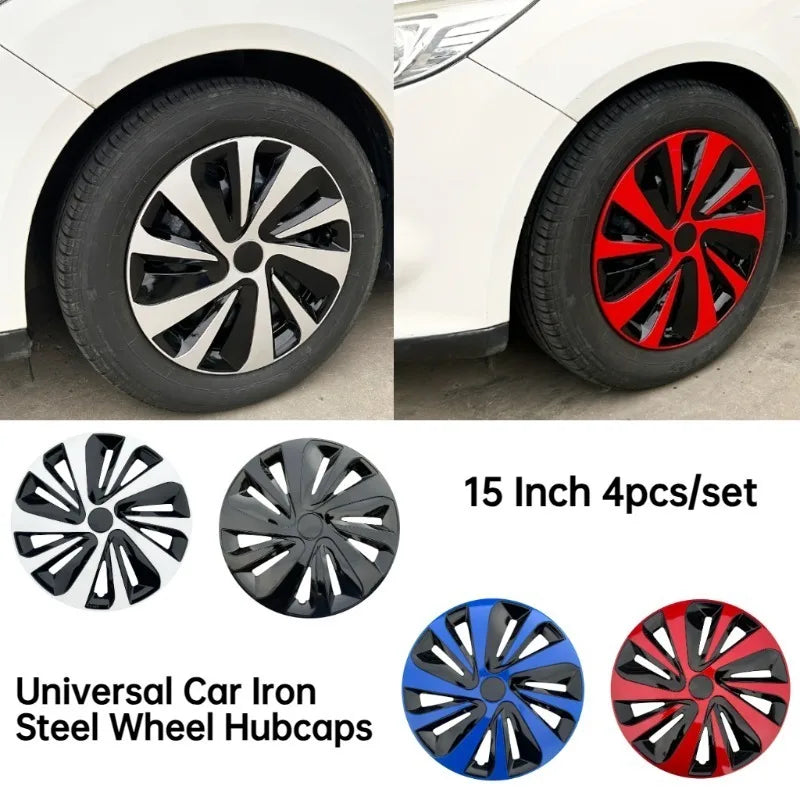 R15 4pcs/set Universal Car Iron Steel Wheel Hubcaps Trim 15 inch Car Replacement Tires Wheel Cover Caps for Iron Steel Wheel