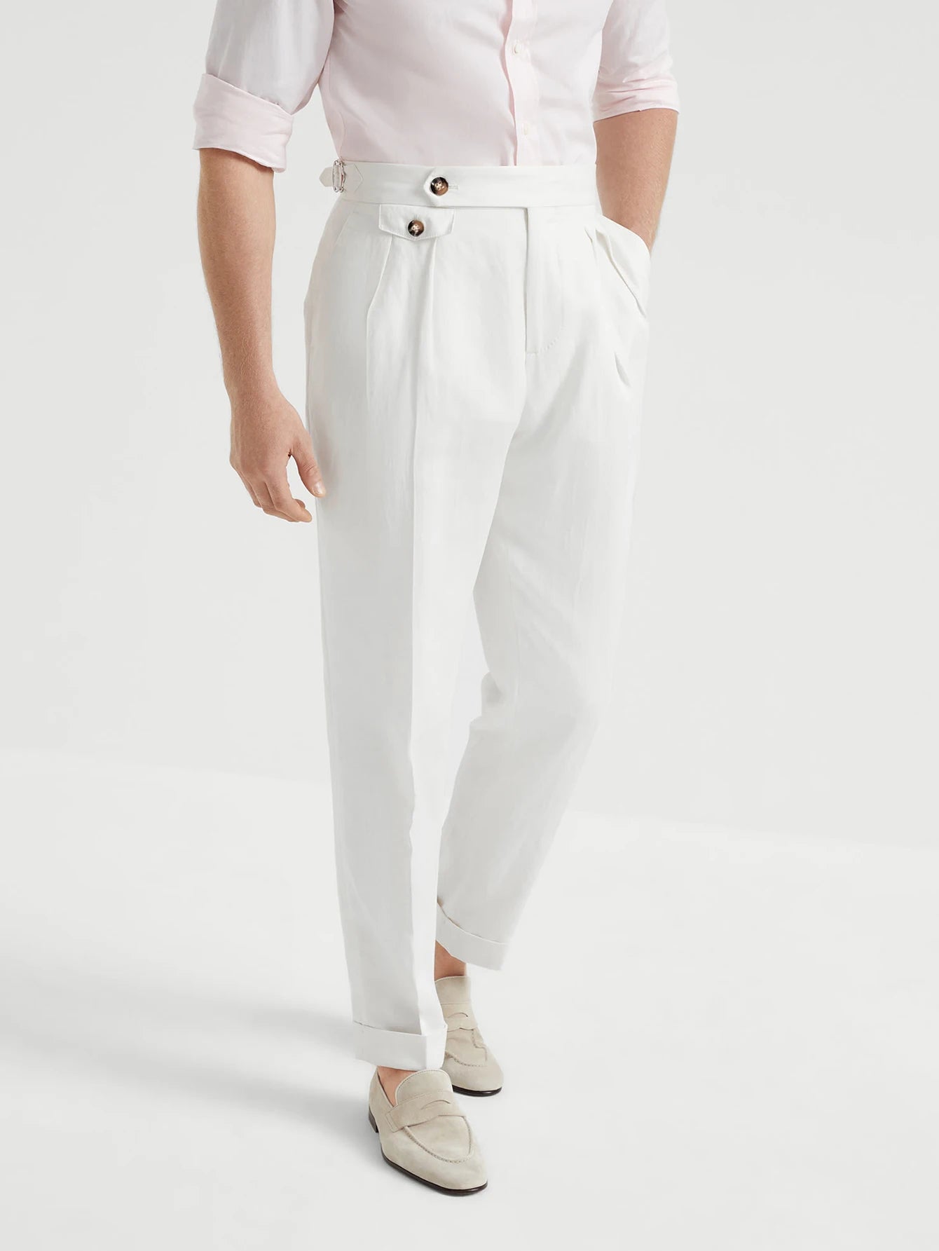 2026 Spring/Summer New Light Business Elegant Casual Italian Naples High-Waisted Straight Leg Long Pants Men's Suit Pants