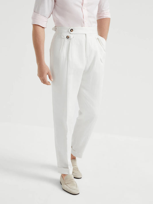 2026 Spring/Summer New Light Business Elegant Casual Italian Naples High-Waisted Straight Leg Long Pants Men's Suit Pants