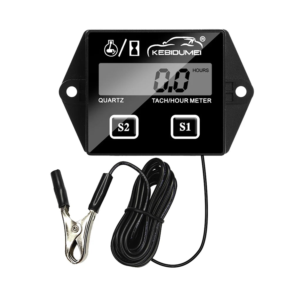 Digital Motor Speedmeter – Engine Hour Meter Tachometer Gauge, RPM LCD Display for Gasoline 2 Stroke 4 Stroke