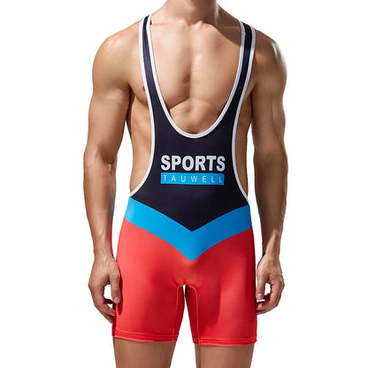Men's one-piece shapewear, one-piece vest, high elasticity, tight fitting sports and fitness one-piece swimsuit