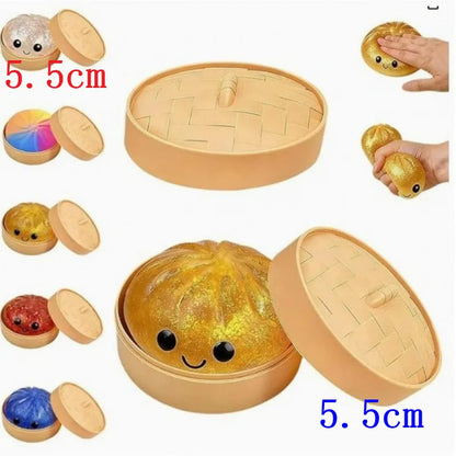 5.5/8.5cm Stress 1-12Pcs Dumpling Squash Toy Dampaline Squishy with Box Dumplings Sensory Squeeze Toy for  Relief Gift Birthday