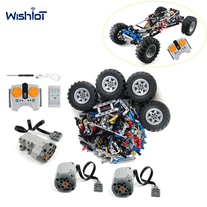 Four-wheel Drive Vehicle Chassis Technology Building Blocks Boys Compatible RC Motor Assembly Car Puzzle MOC Bricks Toys Gifts