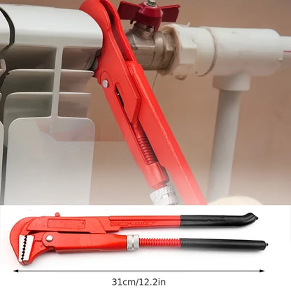 Heavy Duty 90° Adjustable Pipe Wrench 30.99/41.91/52.07cm Alloy Steel, for Automotive/Ship/Household/Mechanical Repair