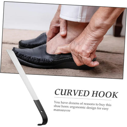 1Pcs Heavy-Duty Extra-Long Shoehorn (1.2/1.5/1.8mm Thick) w Leather Grip - for Elderly, Men & Women, Fits All Shoes