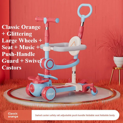 5-in-1 Toy Scooter for Boys and Girls–Children’s Scooter, Ideal for Developing Children’s Balance