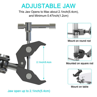 Tablet stand suitable for treadmill,, wheelchair, golf cart, microphone,exercise bike,stroller