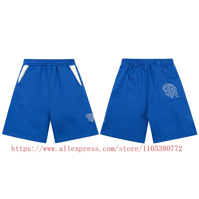 High Street Trendy Men's Mertre Denim Shorts Summer Loose Versatile Straight Leg Heavy Fabric Pants Stock